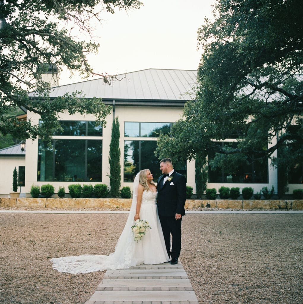Newlyweds at the Preserve at Canyon Lake, planned by Austin's best wedding planner