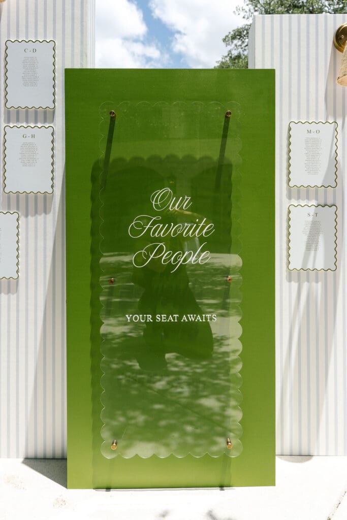 Modern wedding seating chart sign