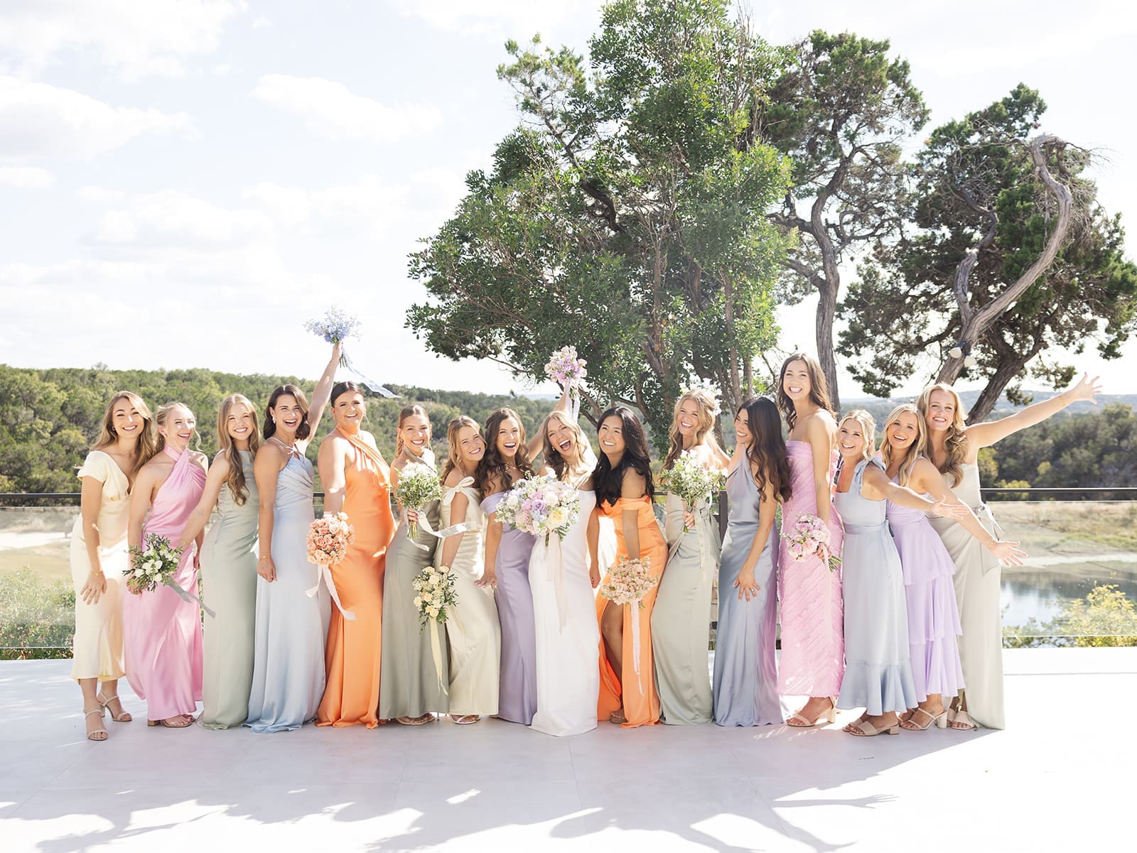 Bridal party having a blast because they knew when to hire a wedding planner in San Antonio
